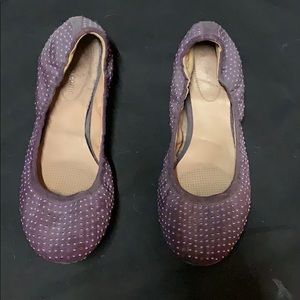 Corso Como purple leather metallic pinhead flats